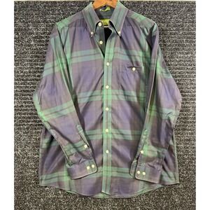 Orvis Plaid Button Down Mens Shirt Long Sleeve Green Blue Size‎ L